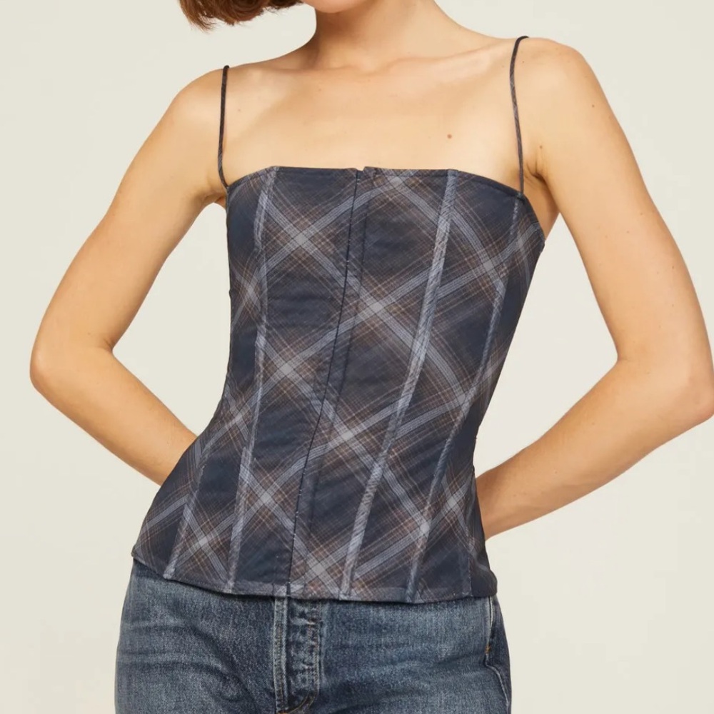 WeWoreWhat plaid corset top